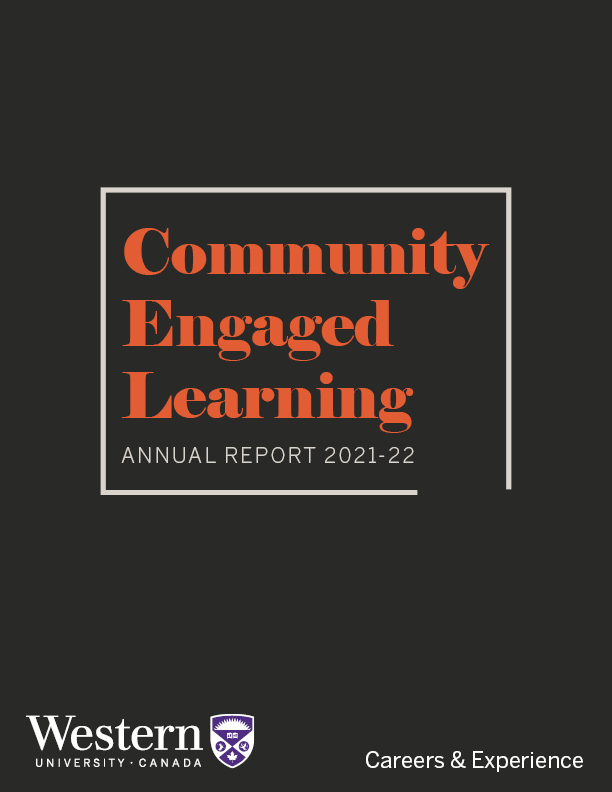 Cover of the Community Engaged Learning Annual Report from 2021-22